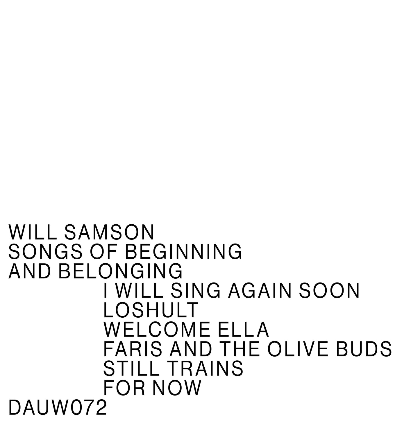WILL SAMSON - SONGS OF BEGINNING AND BELONGING