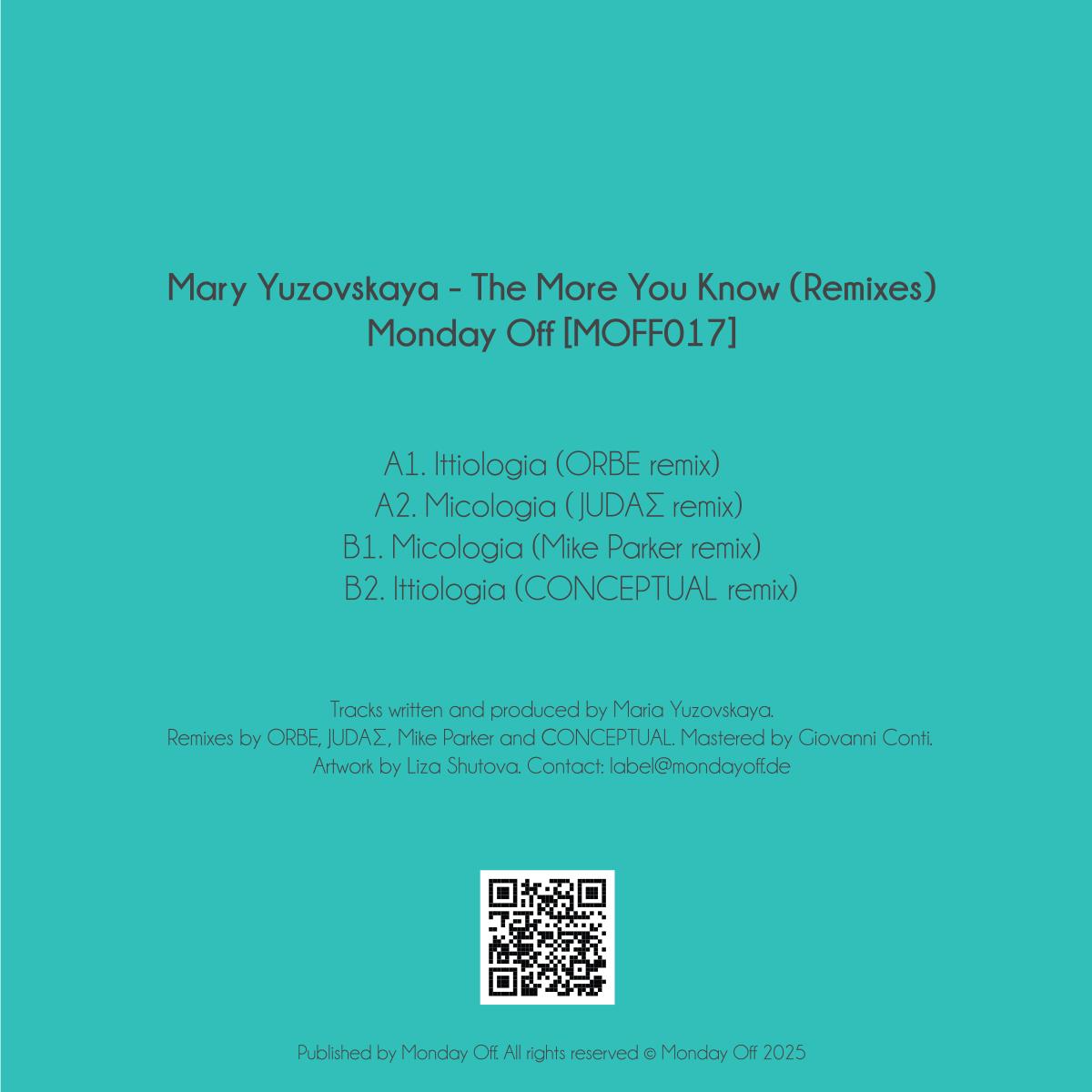 MARY YUZOVSKAYA - THE MORE YOU KNOW REMIXES